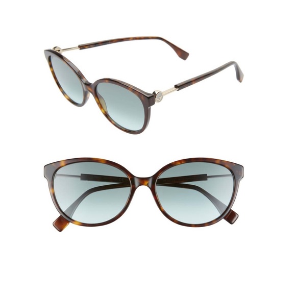 NEW Fendi Women's Cat Eye Sunglasses 57mm Tortoise - Picture 1 of 12